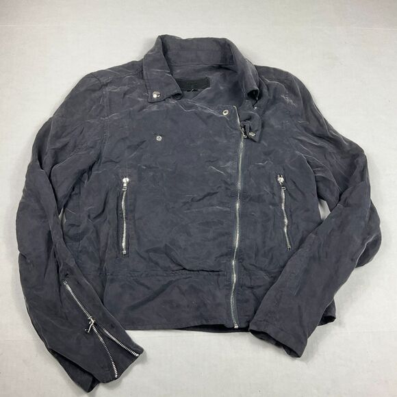BlankNYC Moto Jacket Dark Gray Soft Asymmetric Zip Rock N Roll Streetwear XS - Picture 1 of 11